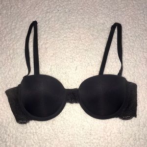 Black padded push-up bra size 34A